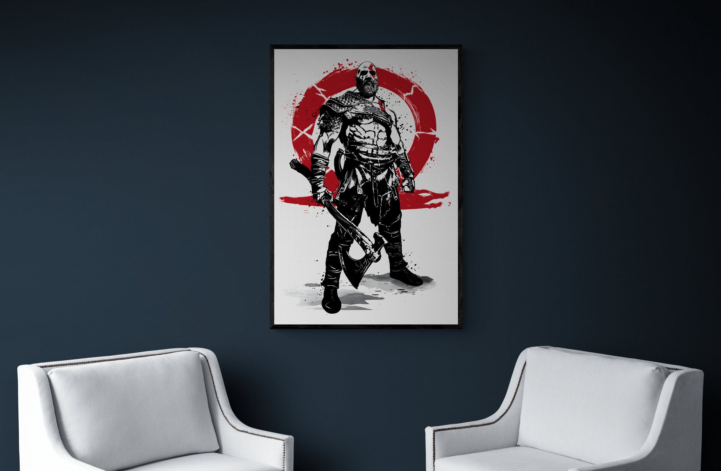 God of War Kratos, God of War Print, Video Game Poster, Game Room Decor ...