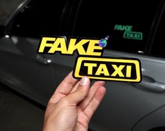 Karglow FAKE TAXI electric Car Decal sticker glow-in-the-dark LED panel Charm