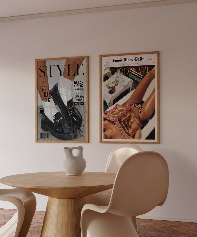 Style Magazine Poster, High Heels Poster, old money poster, Vogue Print, Fashion poster, white wall art, boho chic, elegant poster, black elegant, stylish poster, holy chic, woman socks poster, loafer shoes poster, boho home decor, old money poster