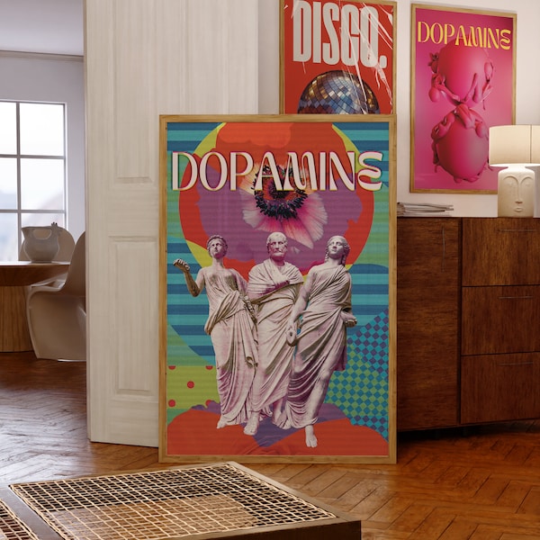 Dopamine Decor, 70s Wall Print, Sculpture Poster, Modern Art, Trendy Renaissance Poster, Psychedelic Poster, Retro Poster, Trippy Wall Art