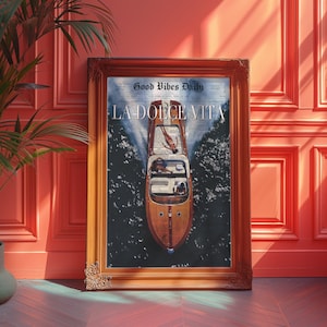La Dolce Vita Poster, trendige Zeitung, Yacht Life, Vintage Poster, altes Geld Ästhetik, Retro Poster, 60er Jahre Wandkunst, Strand Vibe, Vogue Print