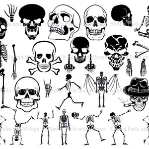 Skeletons Skulls and Bones Foil Sheet 8.5x11 for resin art supplies