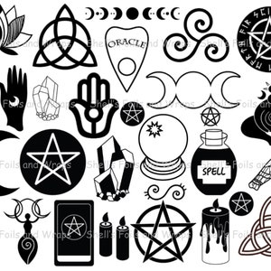 Wiccan Pagan Witch Symbols Foil Sheet 8.5x11 for resin art supplies