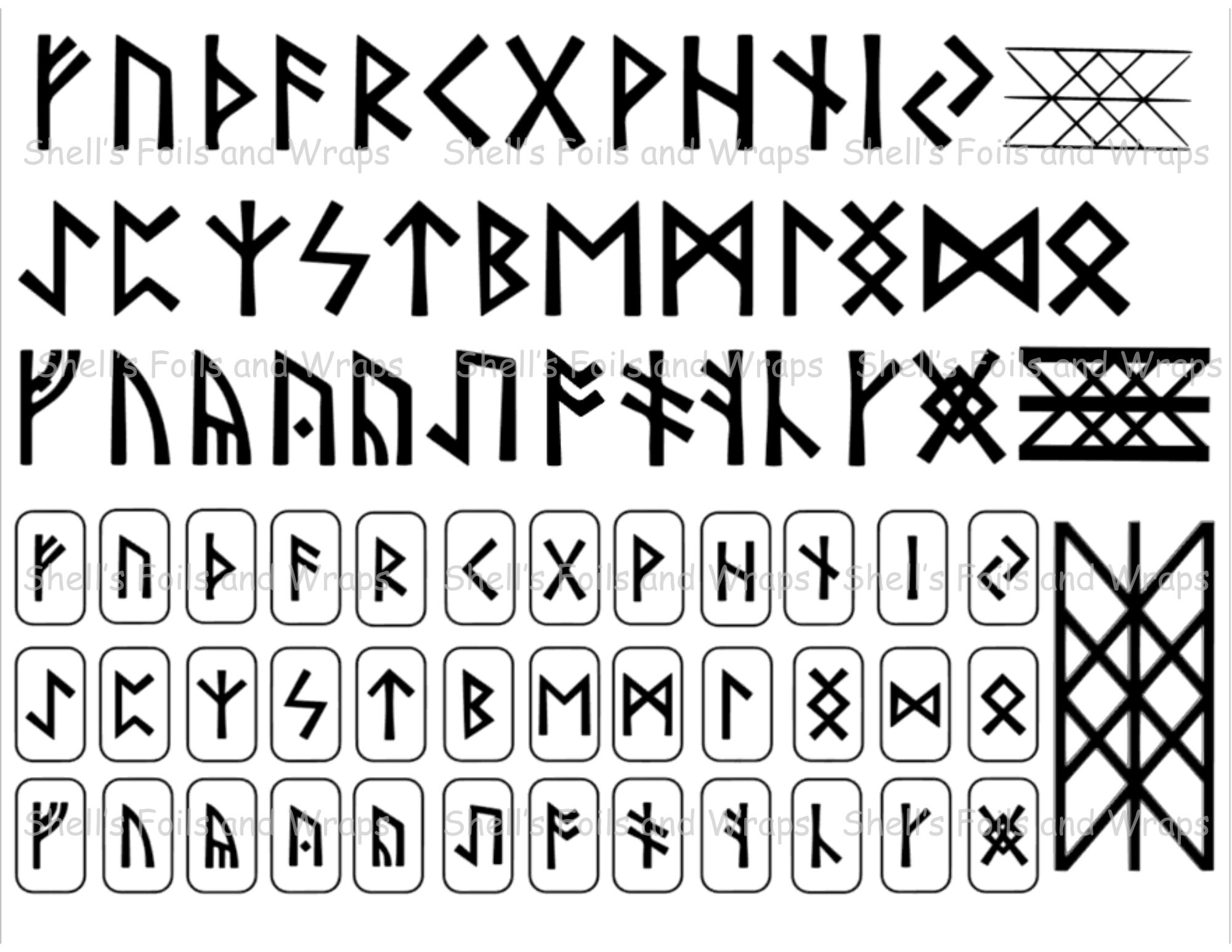 Runes Foil Sheet 8.5x11 for Resin Art Supplies Web of Wyrd - Etsy
