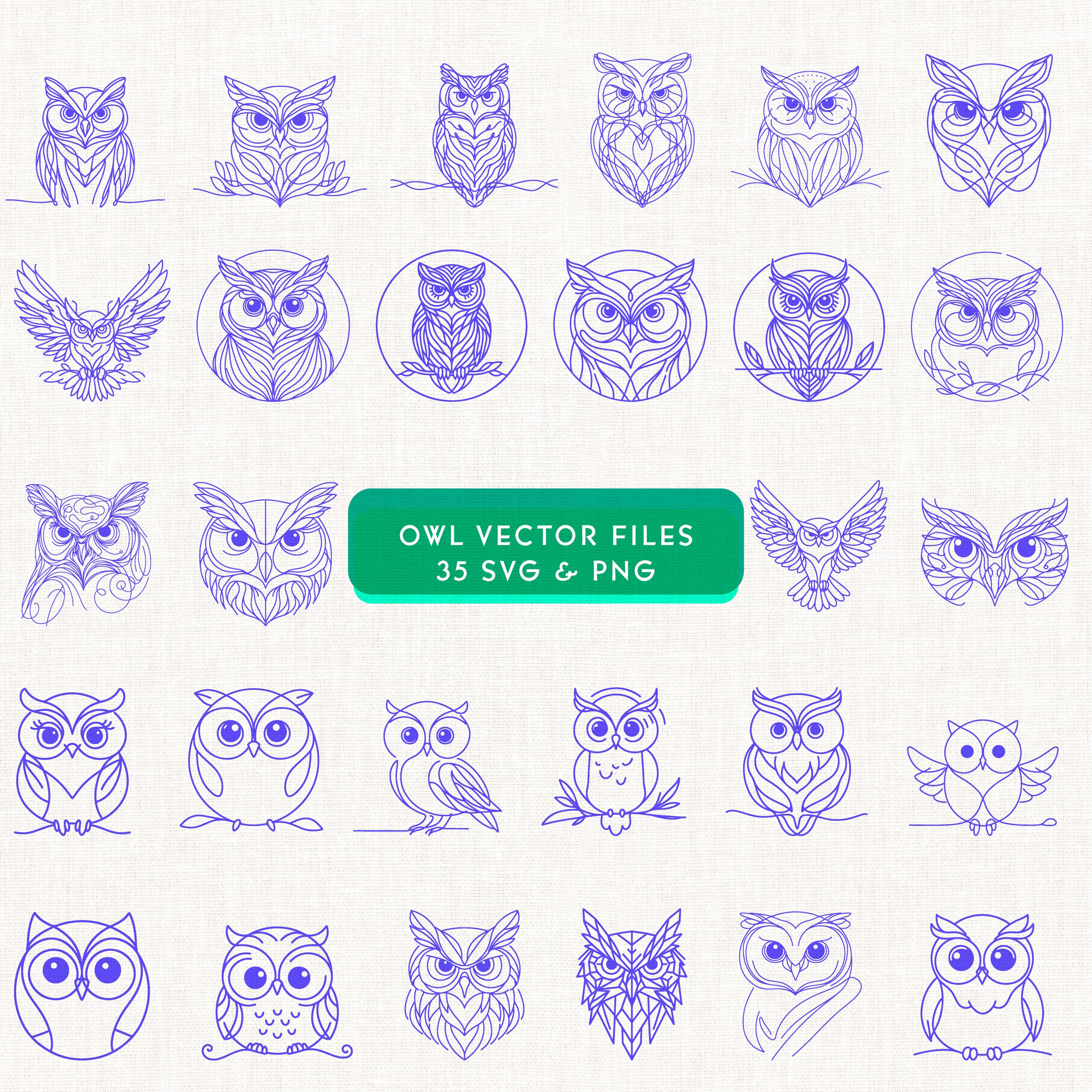 Owl svg, one line drawing, svg bundle, owl clipart, owl art, owl for cricut, owl svg files