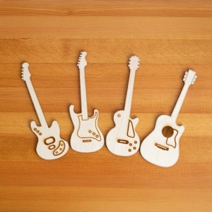 Lasergesneden gitaarvormen SVG - Gitaaroverzicht digitale bestanden - DIY houten gitaarornamenten - Muziekliefhebber Craft - Instant Download