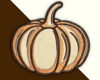 Layered Pumpkin svg, pumpkin laser cut file, 3D pumpkin wood decor, Multilayered pumpkin wood art, pumpkin cutout glowforge