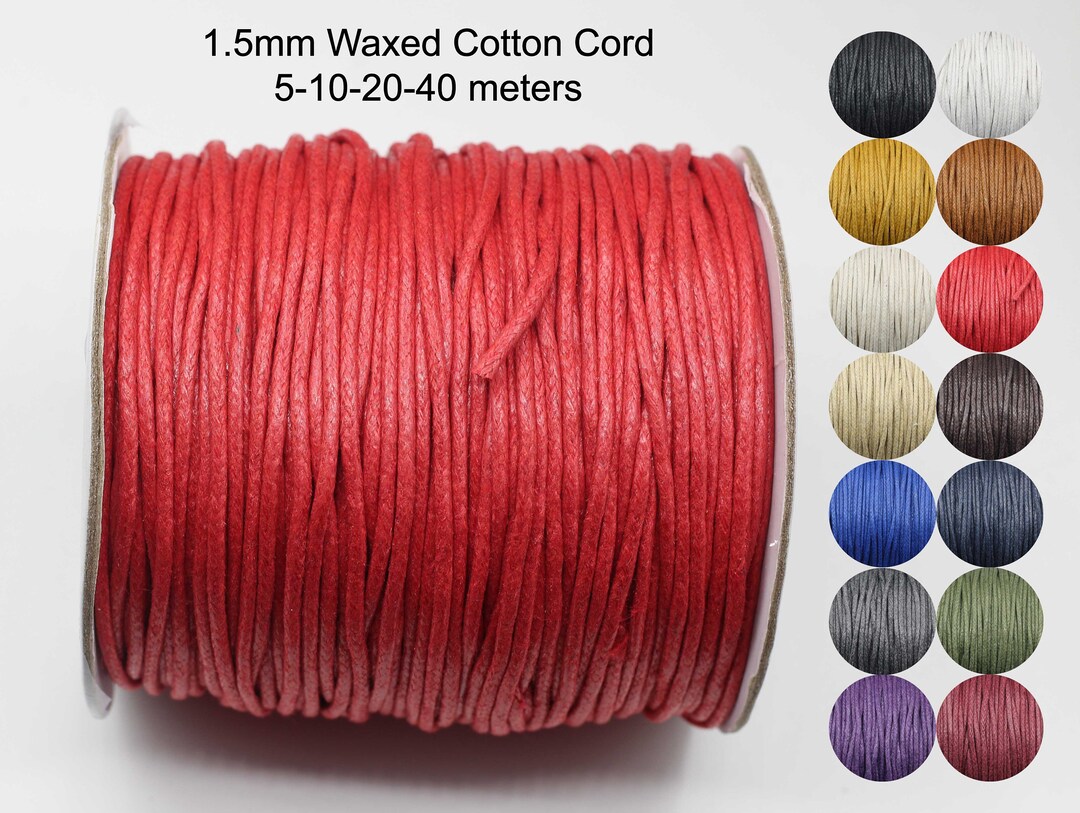 1.5mm Waxed Cotton Cord 5m to 40m Jewelry Making Cord Etsy