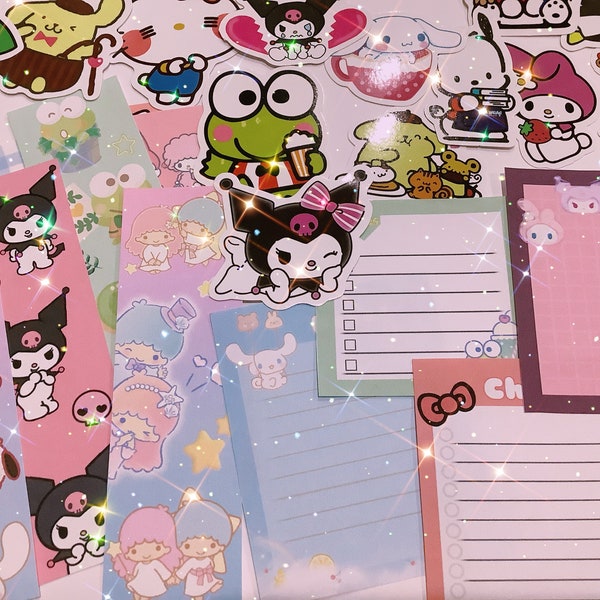Kawaii Japanese Cartoon || 1.50 Stationery Grab Bag || Cinnamoroll, Hello Kitty, Kuromi, and more!