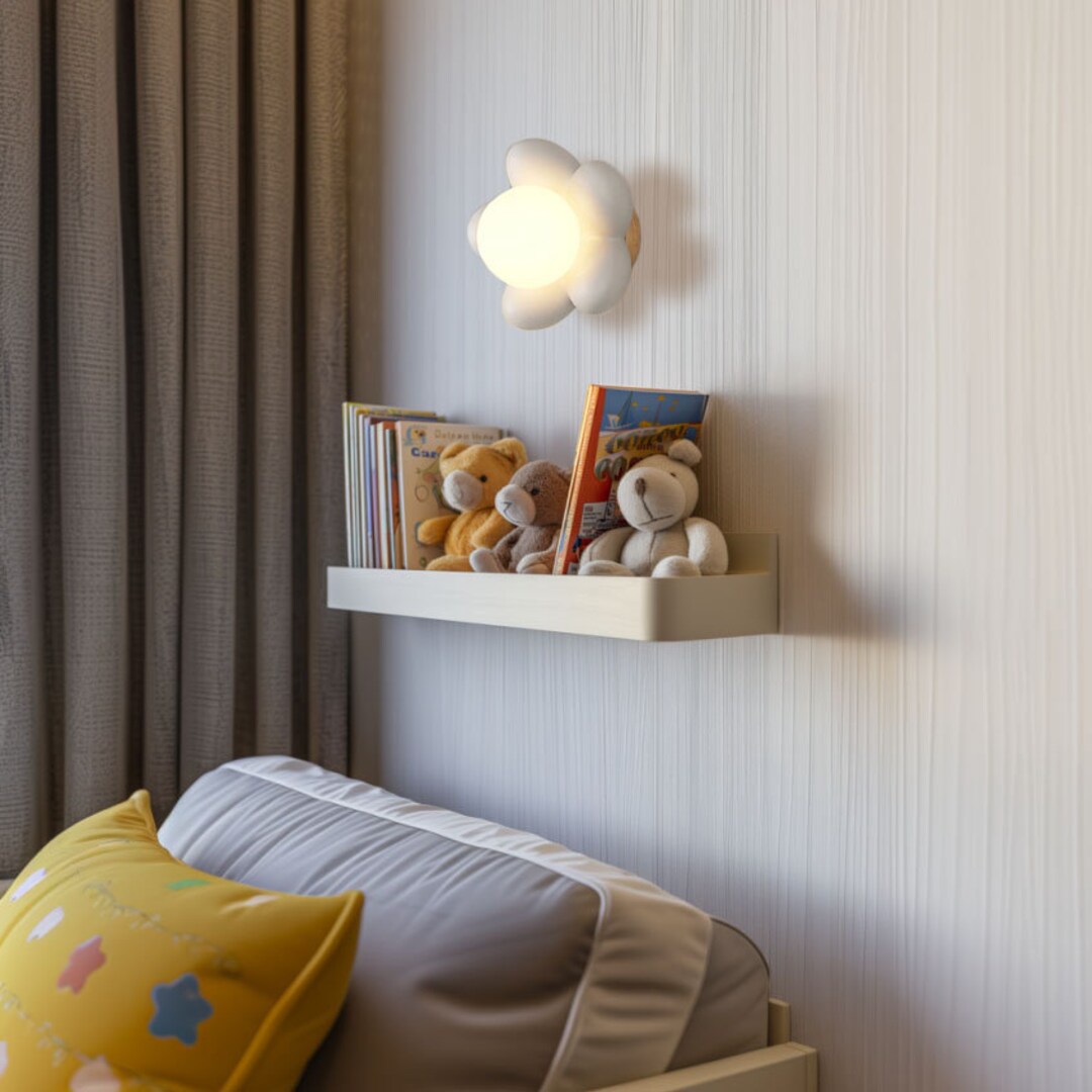 Flower Wall Lamp for Kids' Rooms Warm White LED Light Baby Room Decor ...