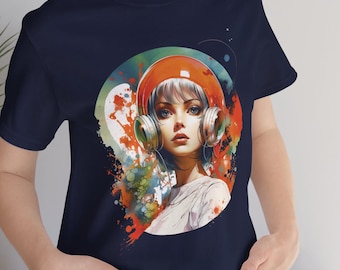 Mod Future - Camiseta retro de arte conceptual de ciencia ficción, camiseta gráfica de ciencia ficción vintage de los años 60, camiseta cómica de algodón unisex, top de moda mod