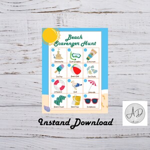 Printable Beach Scavenger Hunt for Kids