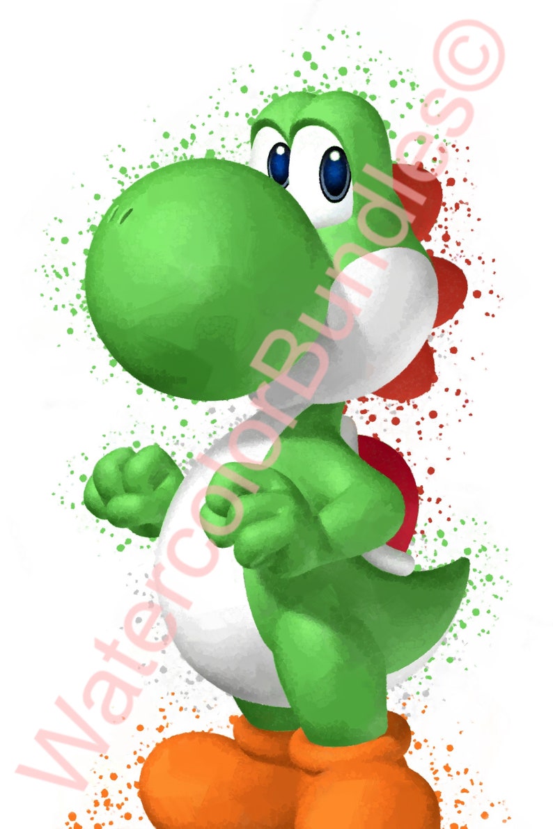 Set of 9 Super Mario PRINTABLE Watercolor Bundle Poster, Wall Art ...