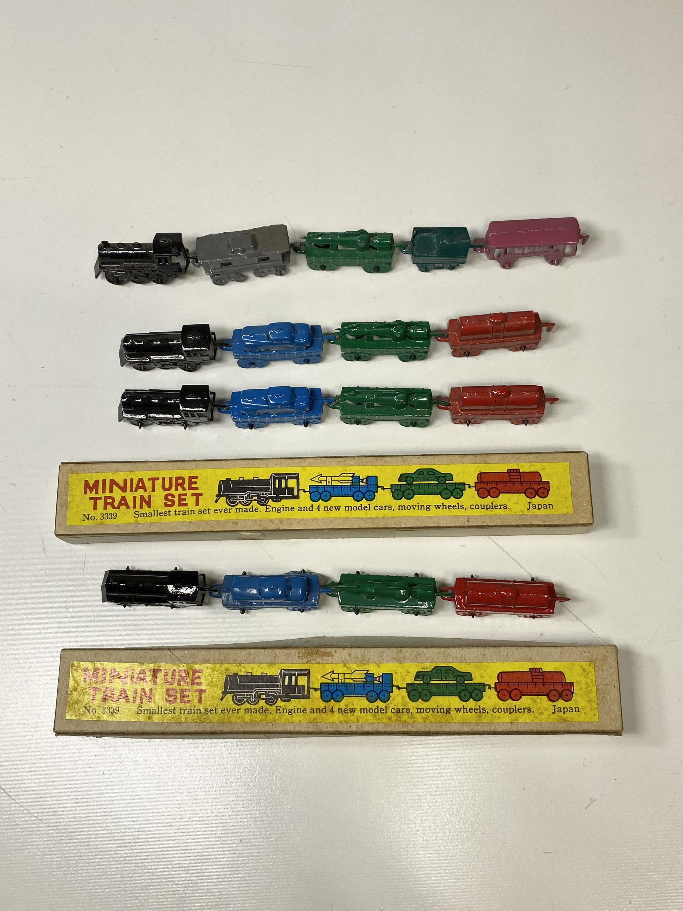 Vintage Miniature Metal Train Set Made in Japan 2 Sets W/ Box Etsy