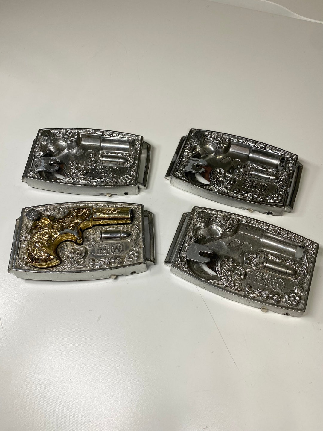 Vintage Mattel Remington Derringer Belt Buckle Cap Gun Signed Point