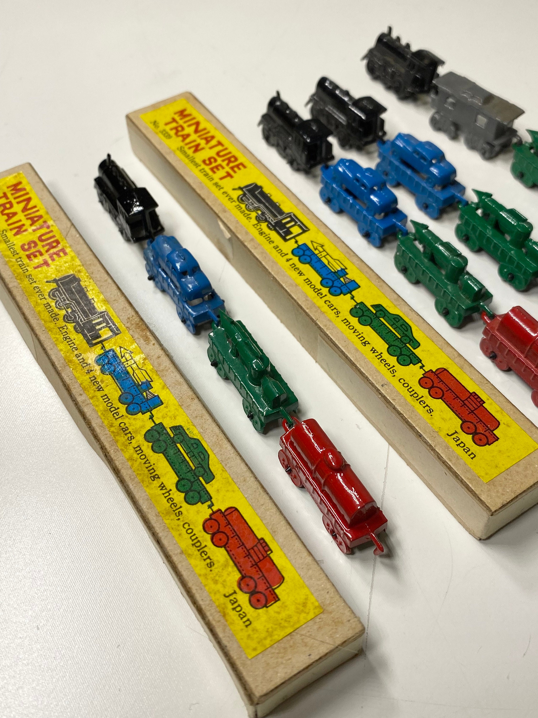 Vintage Miniature Metal Train Set Made in Japan 2 Sets W/ Box Etsy