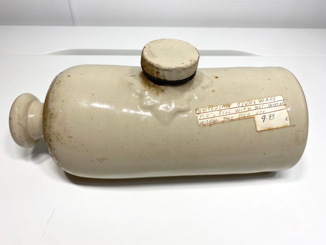Antique Victorian Stoneware Hot Water Bottle Etsy