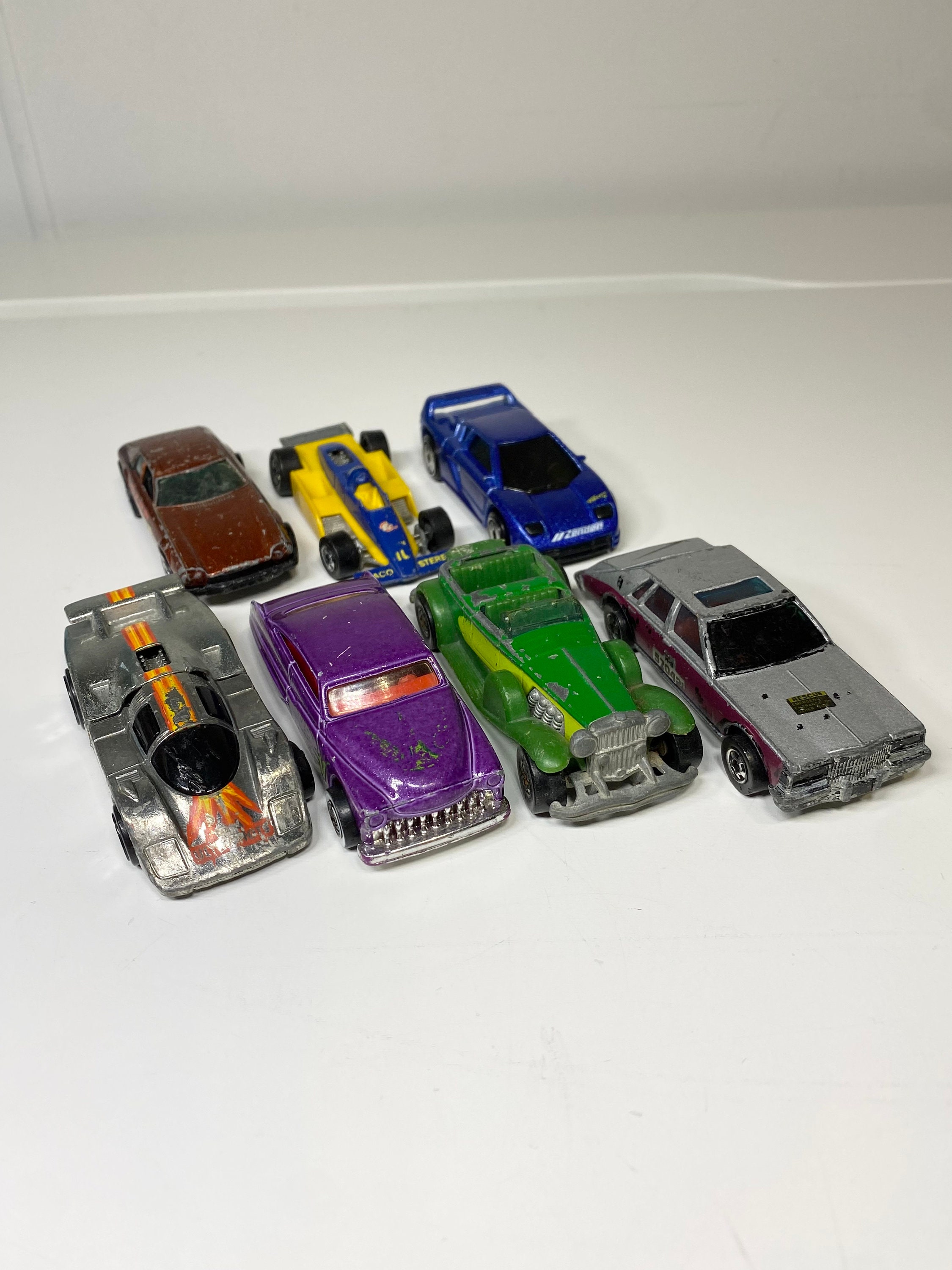Vintage 1970s1990s Mattel Collectible Hot Wheels Made in Hong Kong / Malaysia Set of 7 Etsy