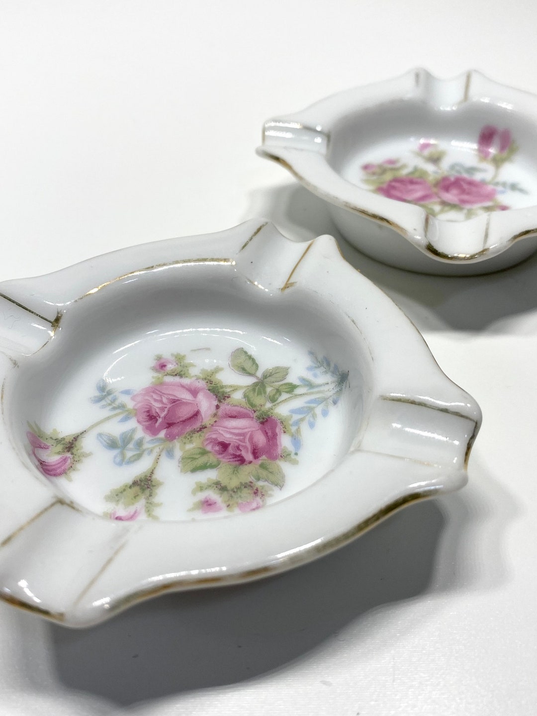 2 Vintage Japanese Goldcastle China Ashtrays Made in Japan Etsy