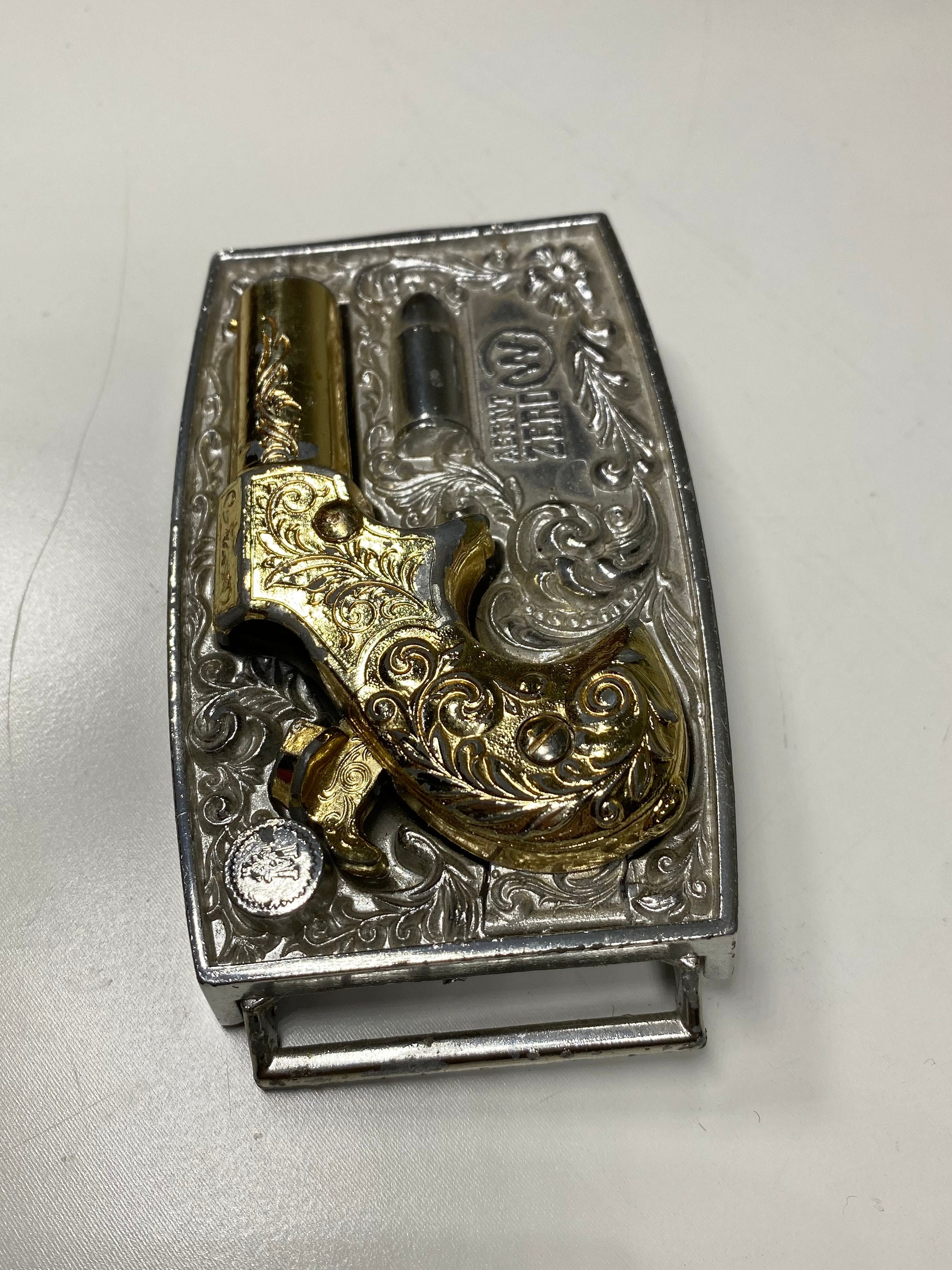 Vintage Mattel Remington Derringer Belt Buckle Cap Gun Signed Point