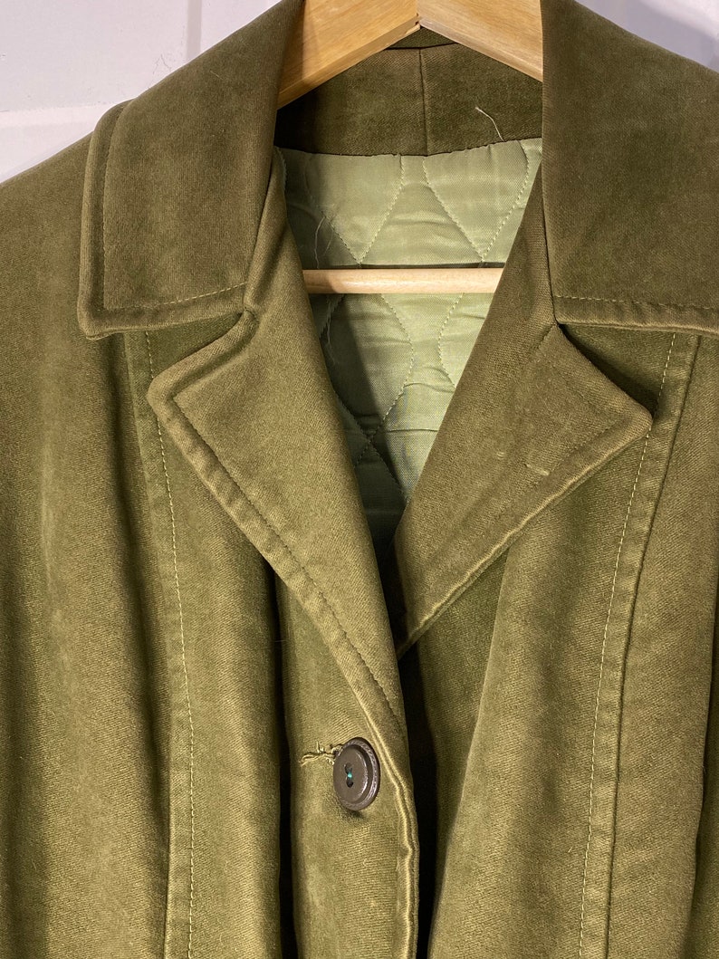 1960s / 70s Vintage Sage Green Thick Work Jacket W/ Quilted Lining ...
