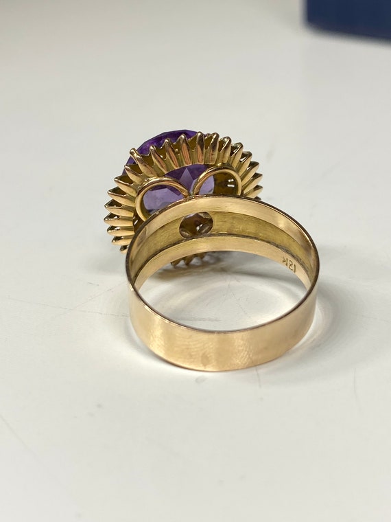 18K Gold Synthetic Corundum Ring - image 3