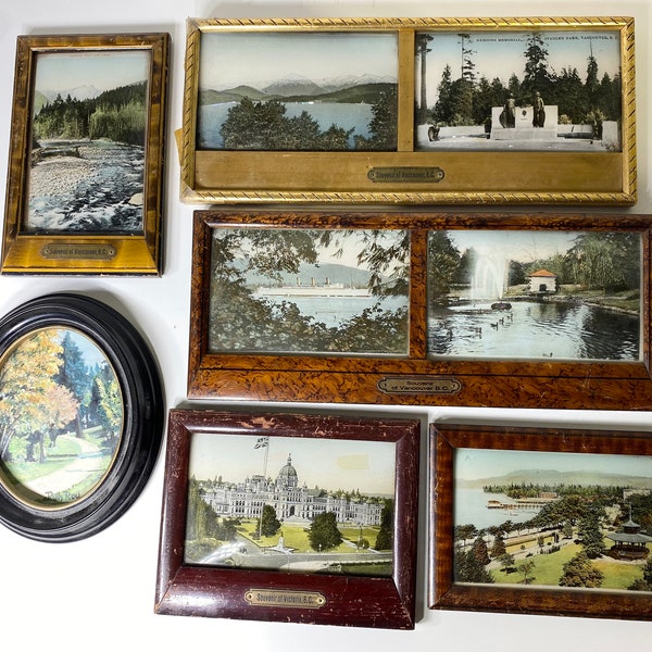 Antique Framed Photos from Vancouver / Victoria British Columbia Canada Tourist Photos from around 1915