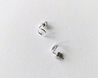 teeny silver circle studs, everyday circle earrings, contemporary studs