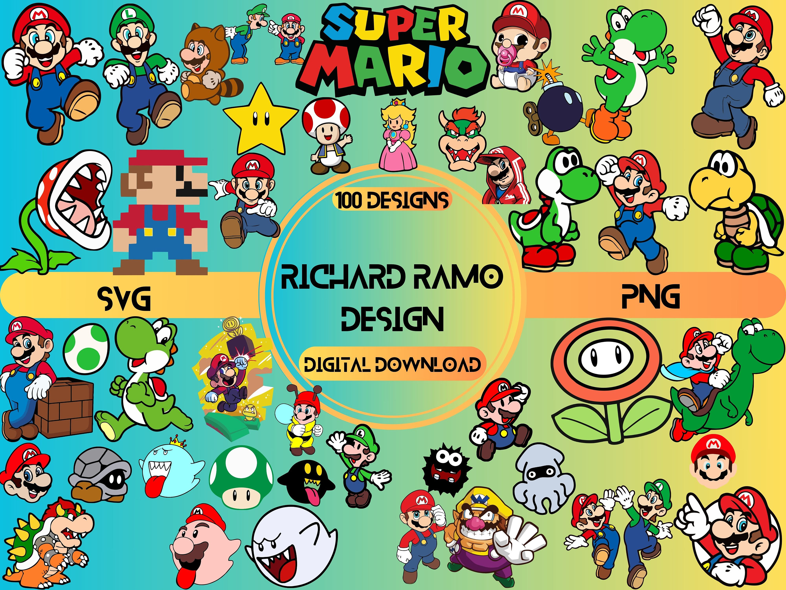 Super Mario SVG Bundle for Cricut , Mario Family Layered Svg Files