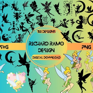 Tinkerbell SVG Bundle,Tinkerbell flaying svg,Tinkerbell silhouette ,cut files,clipart,layerd bundle,baby girls,150 Designs , Digital Dowload