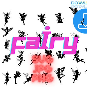 Fairy Silhouette SVG File - Fairy Bundle - Fairy Clipart - Boy Fairy - Fairy Vector - Cricut Svg - Fairy Png - Bestseller/ svg, png,jpg
