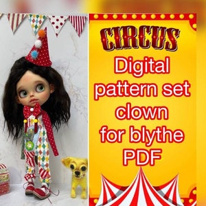 Digitales Schnittmuster eines Clowns für eine Blythe Puppe