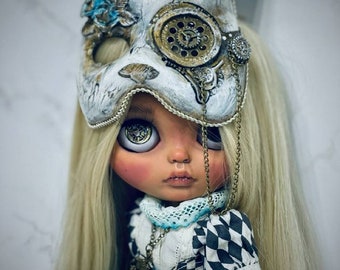 Steampank Alice doll, custom blythe , ooak blythe doll , dress steampank for blythe