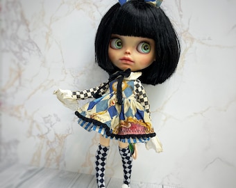 Outfit Alice for blythe doll. Dress for blythe. Outfit for blythe. Blythe doll. Clothes for blythe doll.custom blythe