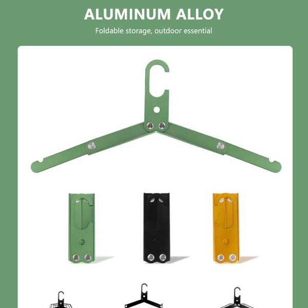 Aluminum Alloy Folding Clothes Hanger Outdoor Camping Coat Drying Rack Space-saving Metal Hangers for Travel Accessories