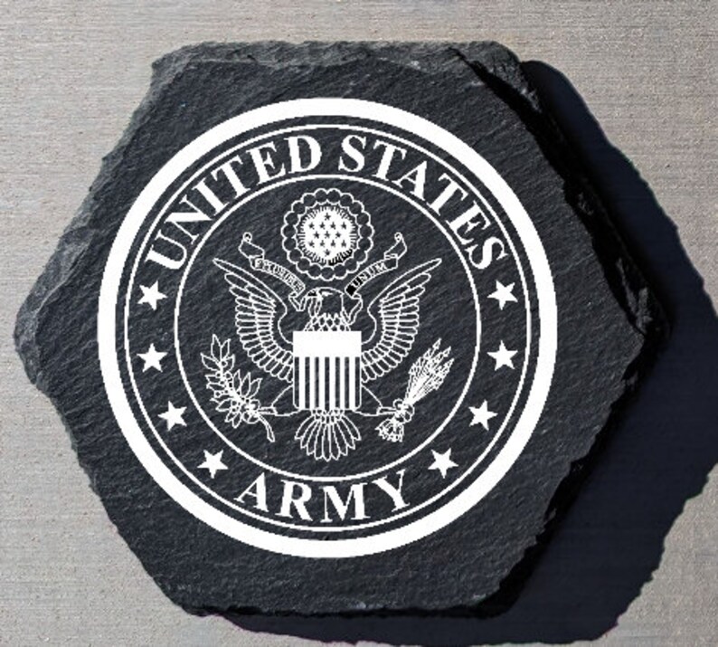 Laser Engraved Army Coasters: Slate or Ceramic, Military Gift - Etsy