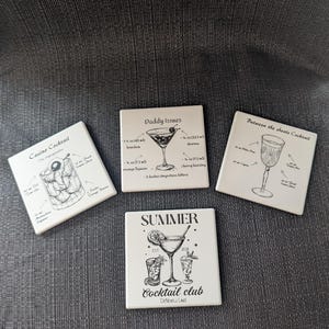 Mixology, Cocktail Recipe Coasters, Mixed Drinks, Alcohol Coasters, Cocktail Collection, Drink Recipe, Home Bar Gifts, Bar Decor, Alcohol