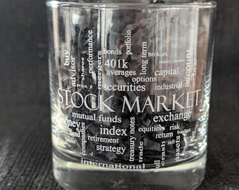 Stock Market Whiskey Glass: Laser-Etched Investor Gift