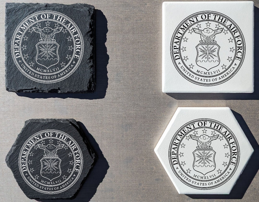 US Air Force Coasters: Laser Engraved Slate or Ceramic - Etsy