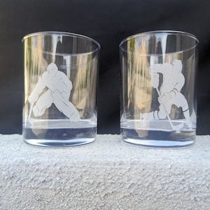 Engraved Hockey Whiskey Glass: Sports Fan Gift