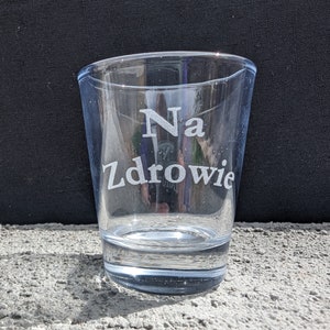 Engraved Polish Shot Glass: Na Zdrowie, Eagle, or Monogram