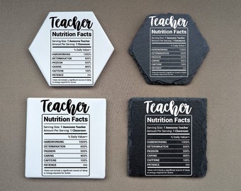 Teacher Coasters | Custom Slate Coaster | Teacher Gifts | Gag Gift