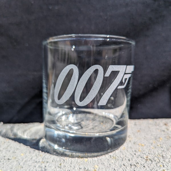James Bond | Engraved Whiskey | Custom Whiskey Glasses | 007 | Skyfall | Sean Connery | Daniel Craig | Bond | MI6