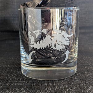 Stock Market Whiskey Glasses | Bull and Bear | Stock Market Trends | Investor Gifts | Finances
