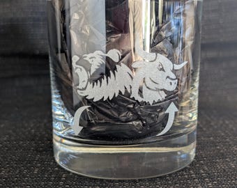Engraved Bull and Bear Whiskey Glass: Stock Market Investor Gift