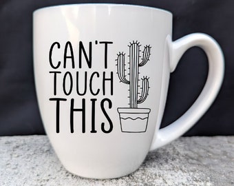 Engraved Plant Mug: Funny Cactus Gift for Plant Lovers