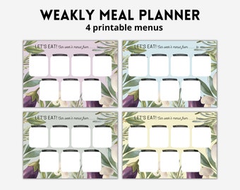 Weekly Menu Calendar PDF to Download and Print Organize Your - Etsy