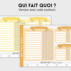 Planning des tâches ménagères, PDF à télécharger et imprimer Organisez et répartissez les tâches entre les membres de la famille, 8 couleurs image 5