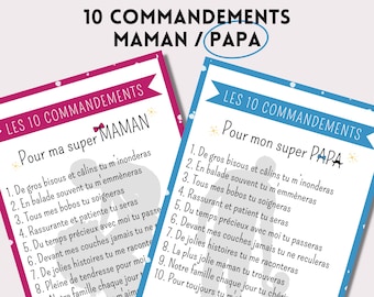10 commandements Super Papa, à télécharger et à imprimer, à offrir au futur papa !