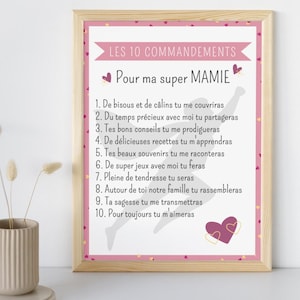 10 commandements Super Mamie, à télécharger et à imprimer, à offrir à la futur grand-mère !